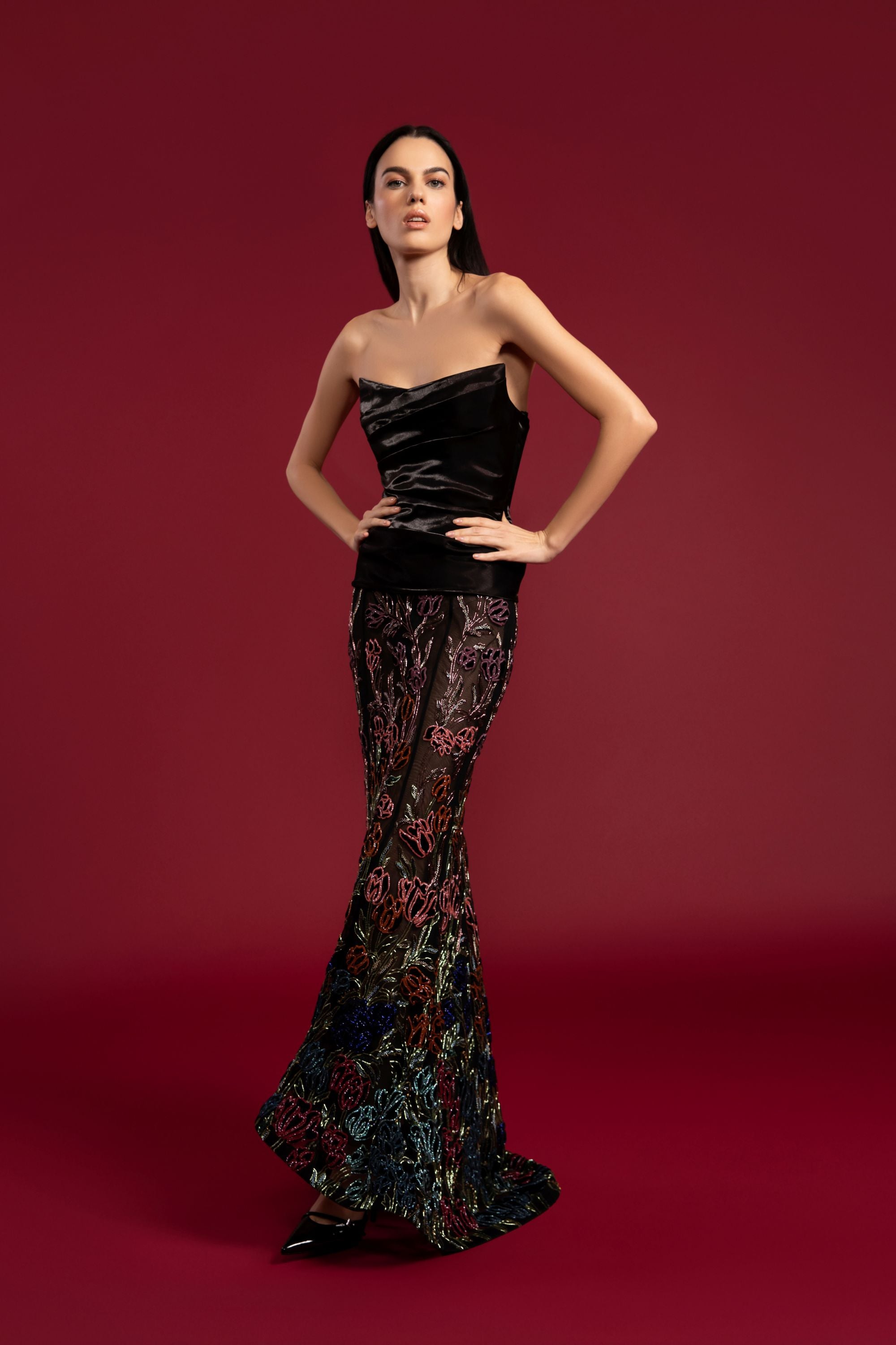 la fuori beaded dress Fleur Oasis Fully Embellished Mini Dress M