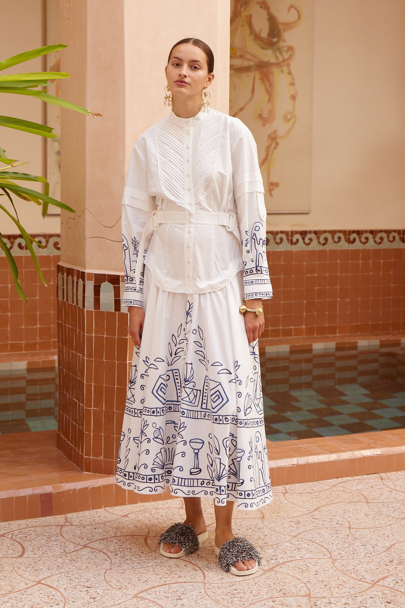 Alémais Leela Australian Cotton Shirt Dress in White