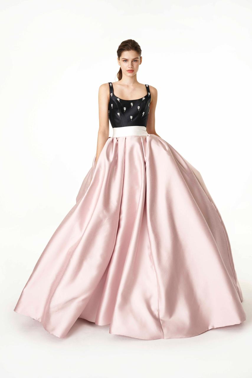 long floral dress formal Strapless Long Floral-Print Prom Dress with Ruffles Blue / 6 main image 0