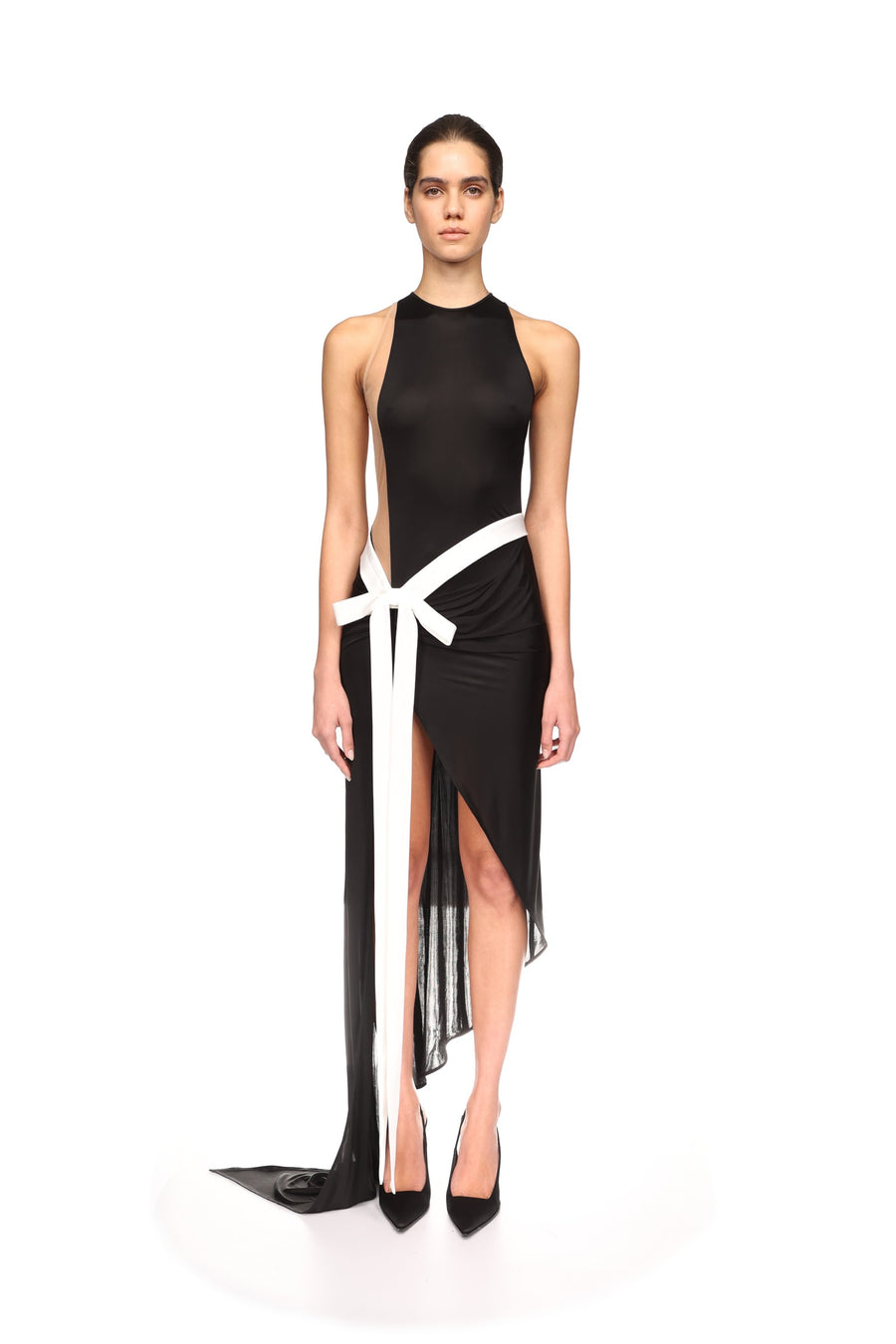 David Koma SATIN BOW GOWN Black / UK 10 David Koma SATIN BOW GOWN Black / UK 10