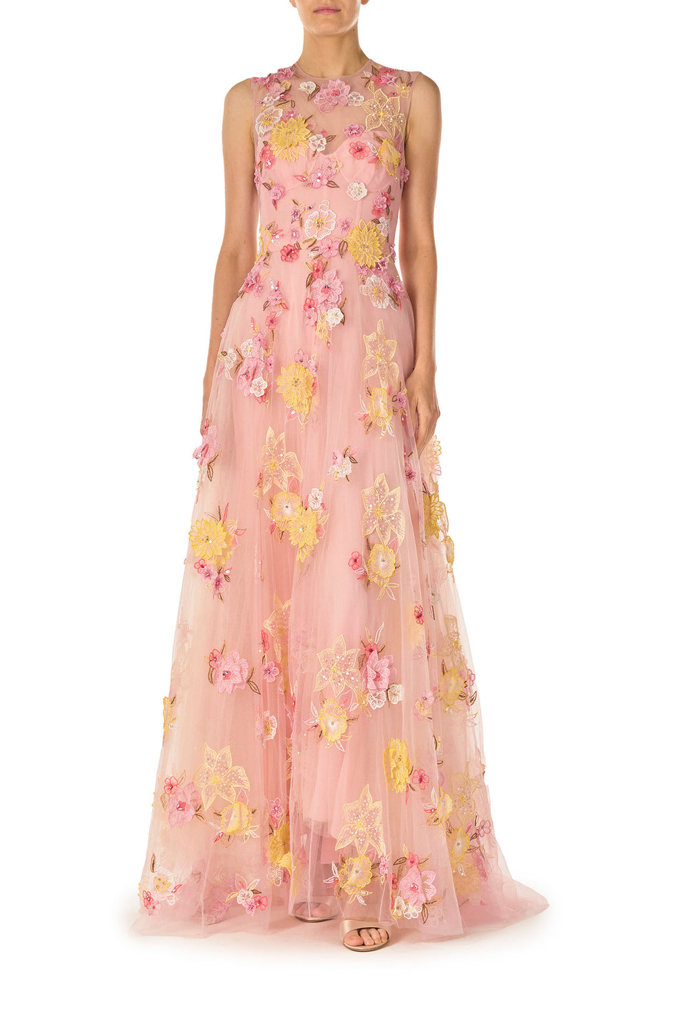 green emerald velvet dress Monique Lhuillier