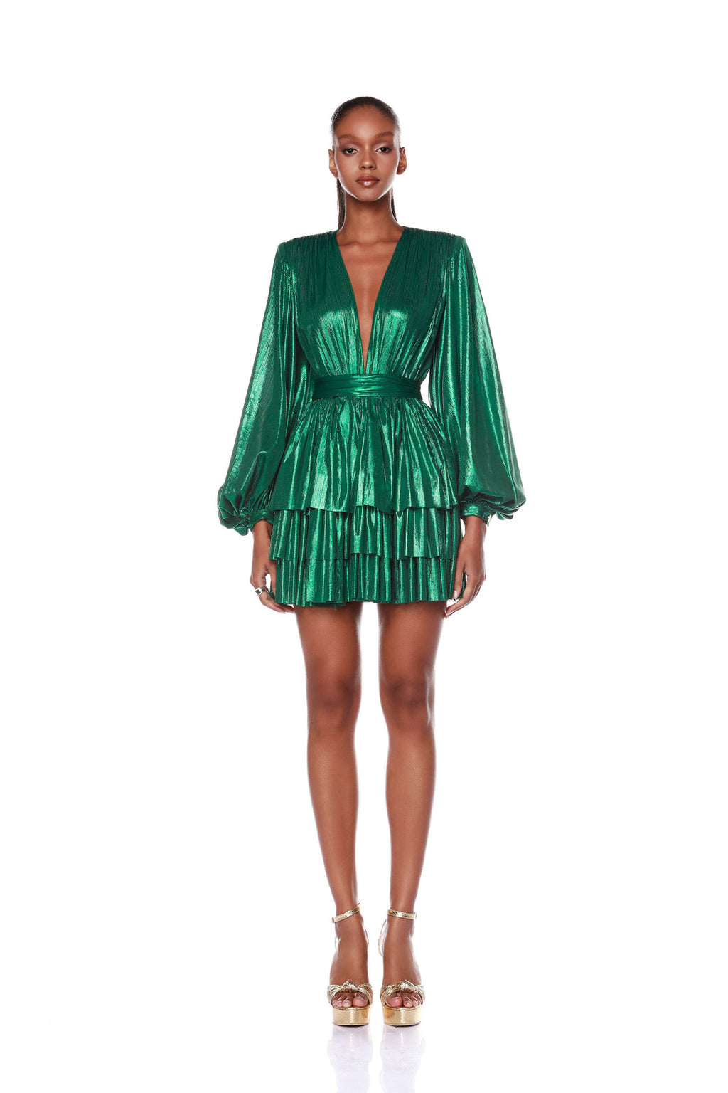 bronx and banco bedouin mini dress Tiered Deep V-Neck Metallic Dress, Women's, S, Cocktail & Party Wedding Guest Dresses Mini Dresses ensuring you stand out Judith Asymmetric Ruched Long Option:Daughter Dress Izabel London