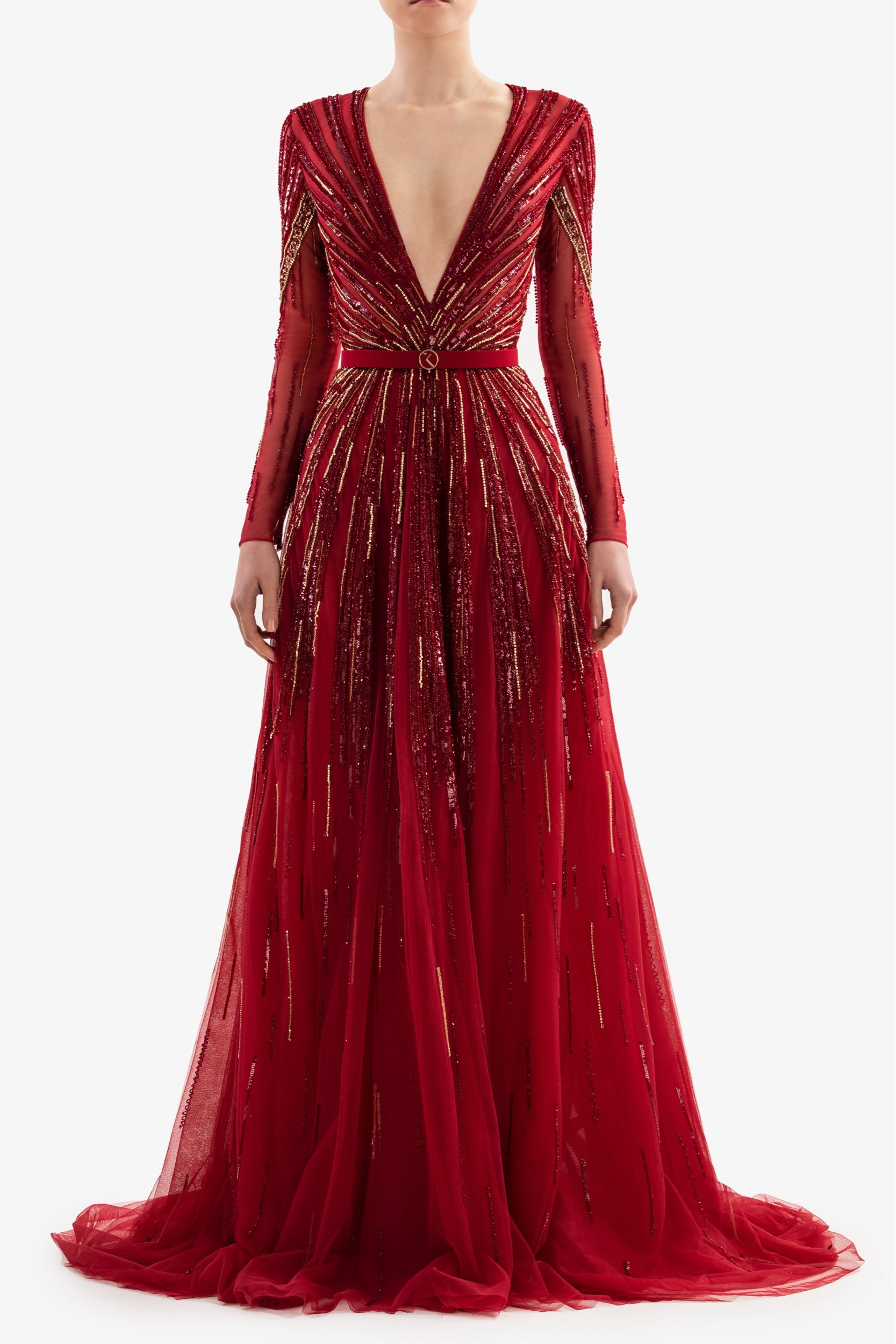 オールインワン・サロペット Saiid Kobeisy Jersey Pleated Long Dress Crepe jumpsuit, with back overskirt – Saiid Kobeisy Online